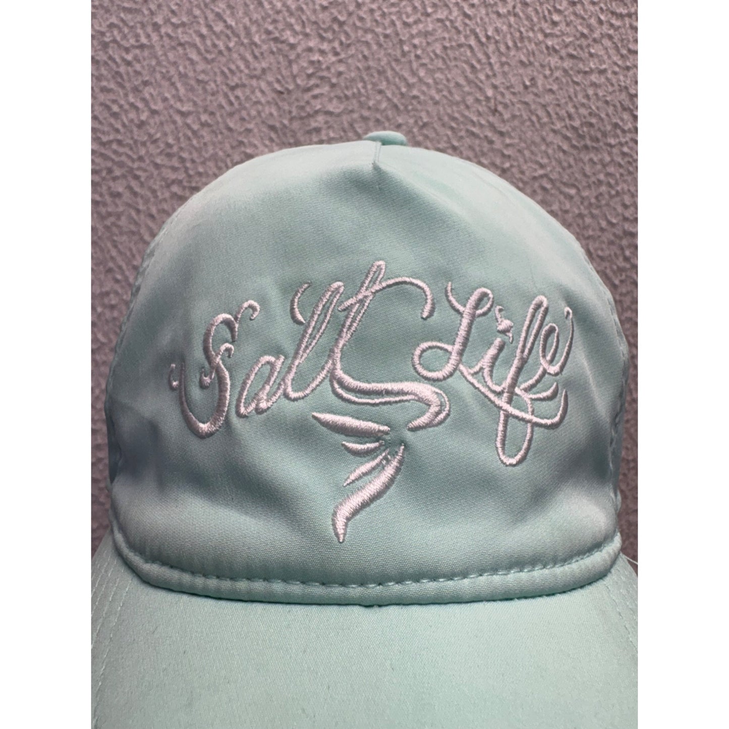 Salt Life Mint Green Baseball Cap With White Embroidery Adjustable Strap 360B