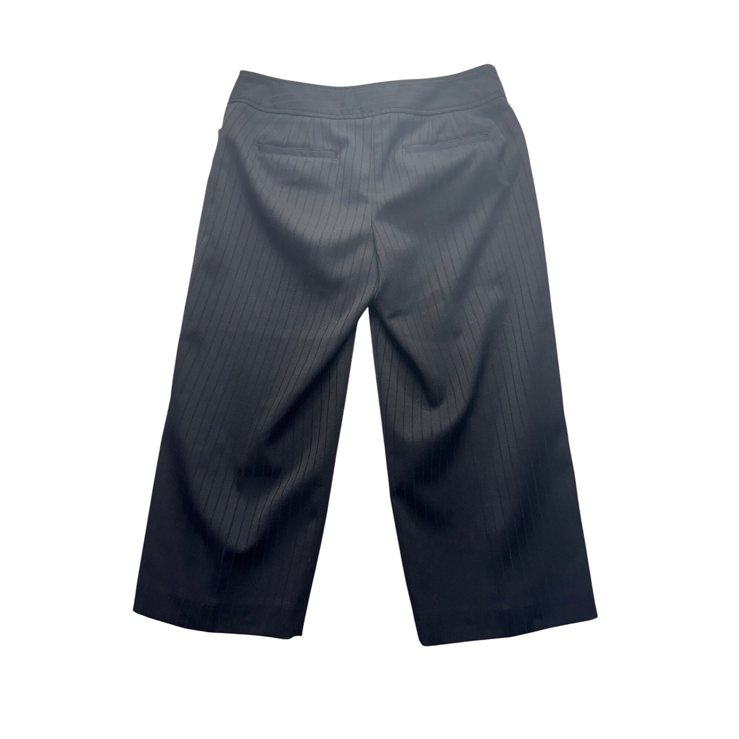 Apt. 9 Ava Black Pinstripe Stretch Crop Pants With Button Accents Size 6 #9260