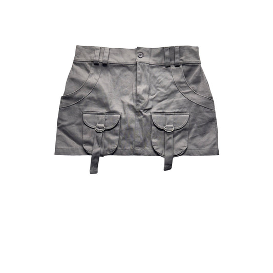 PrettyLittleThing Utility Mini Skirt Gray UK 12 / US 8 #7975