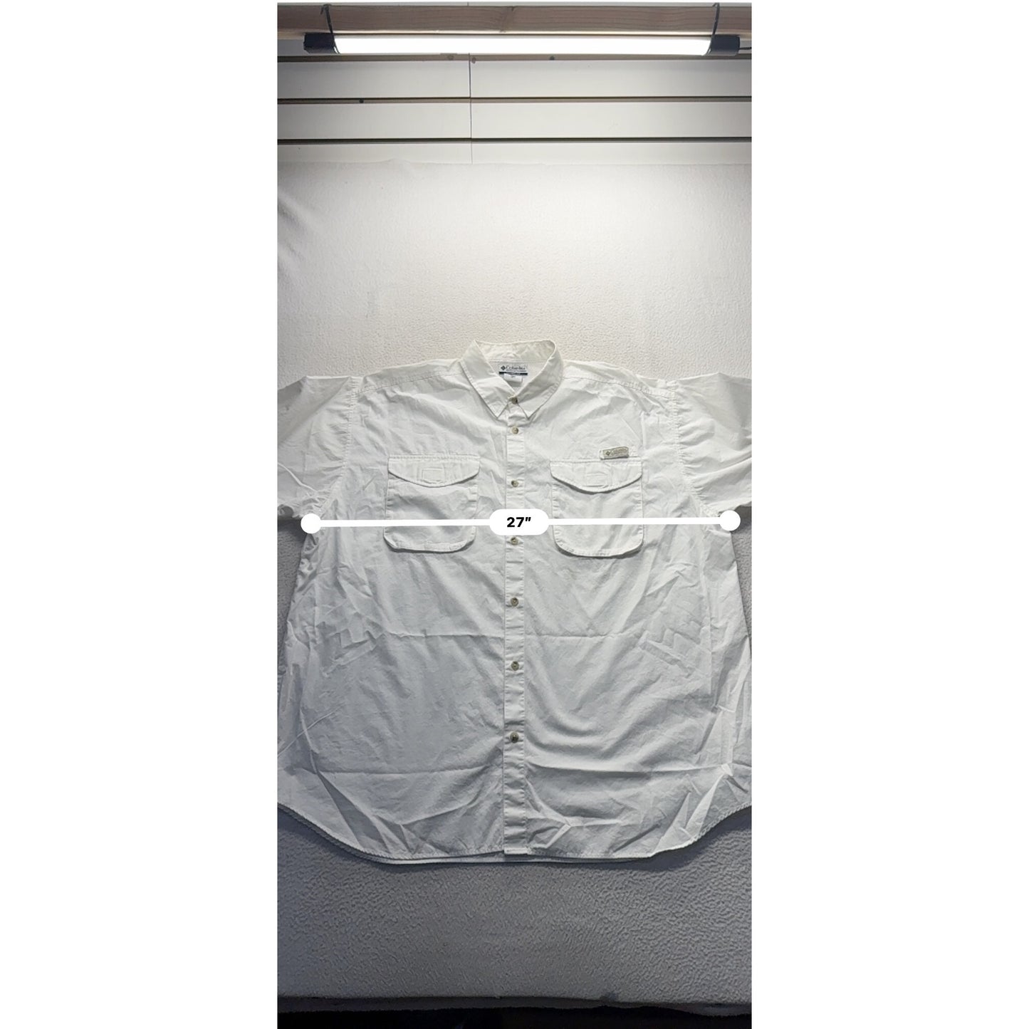 Columbia Short Sleeve Utility Button Down Shirt Outdoor Explorer White Xxl #9587