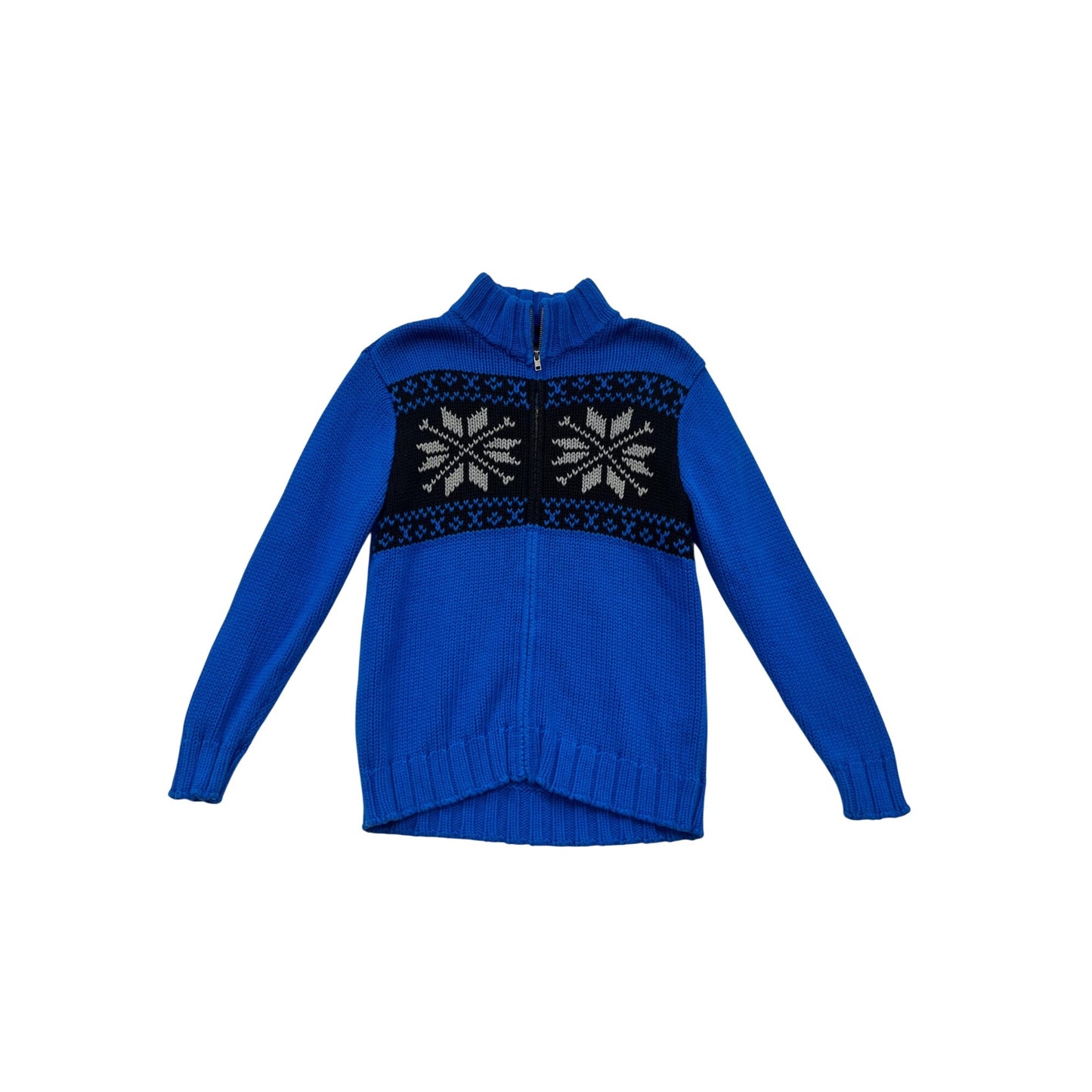 Old Navy Kids Blue Snowflake Full-Zip Sweater  Large 10-12 #102C