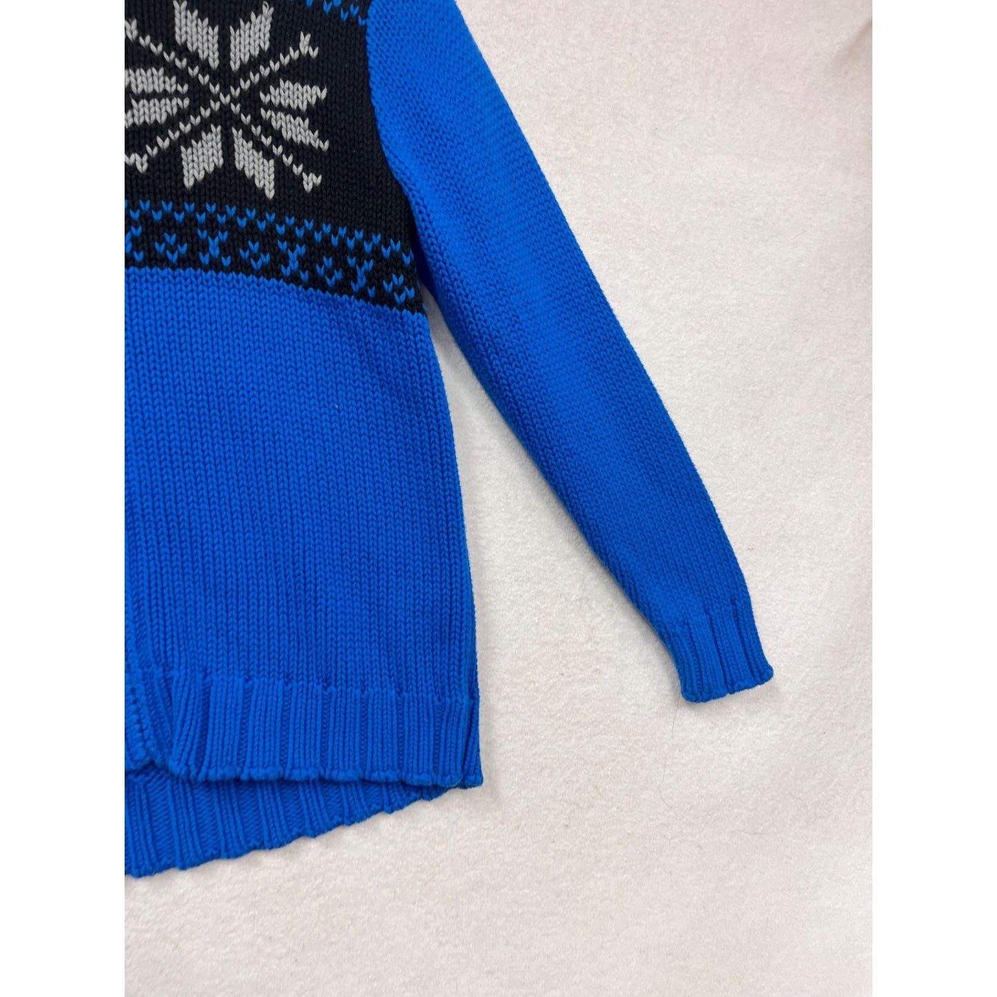 Old Navy Kids Blue Snowflake Full-Zip Sweater  Large 10-12 #102C