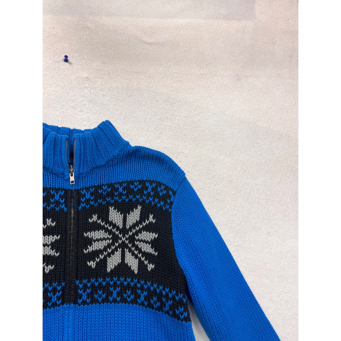 Old Navy Kids Blue Snowflake Full-Zip Sweater  Large 10-12 #102C