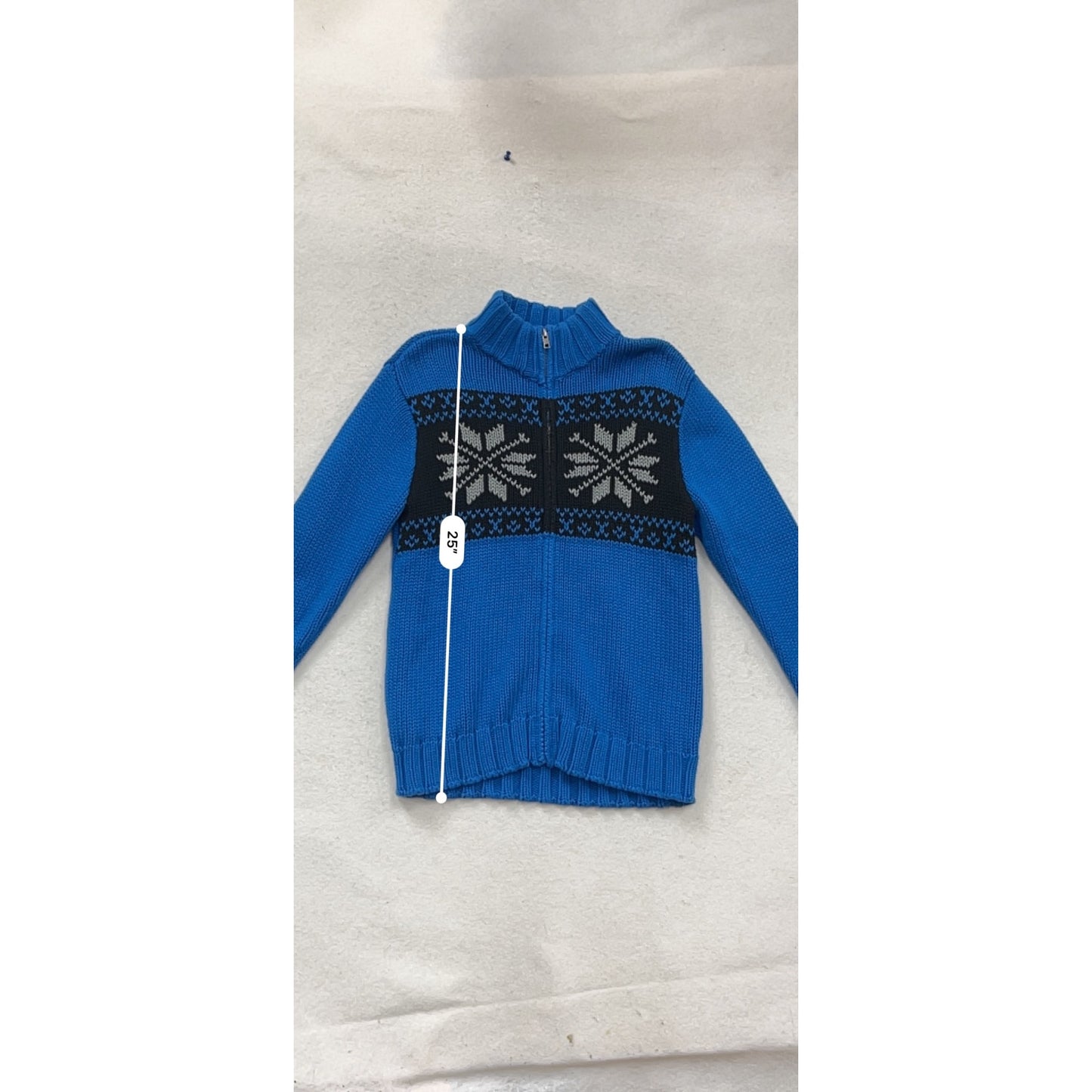 Old Navy Kids Blue Snowflake Full-Zip Sweater  Large 10-12 #102C