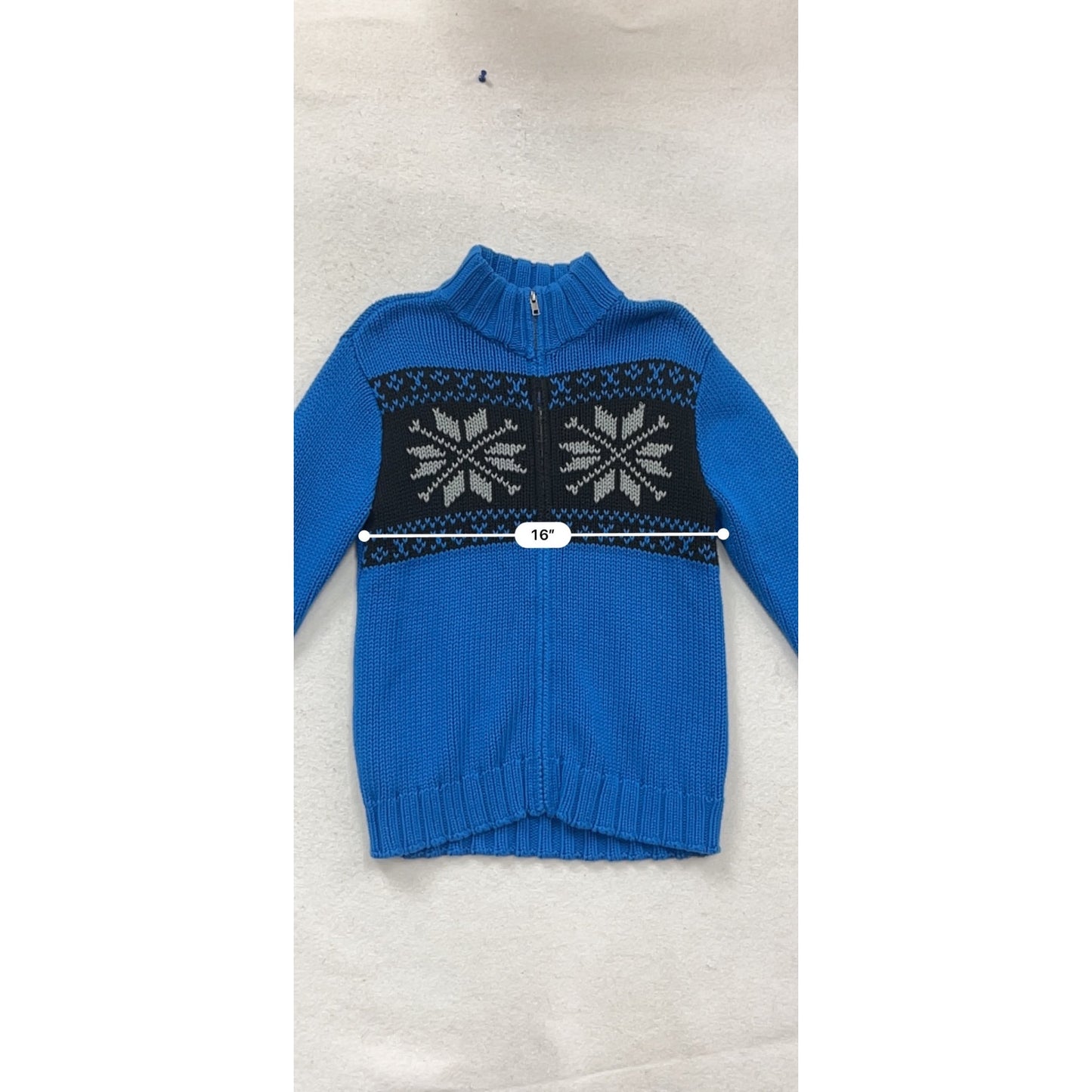 Old Navy Kids Blue Snowflake Full-Zip Sweater  Large 10-12 #102C
