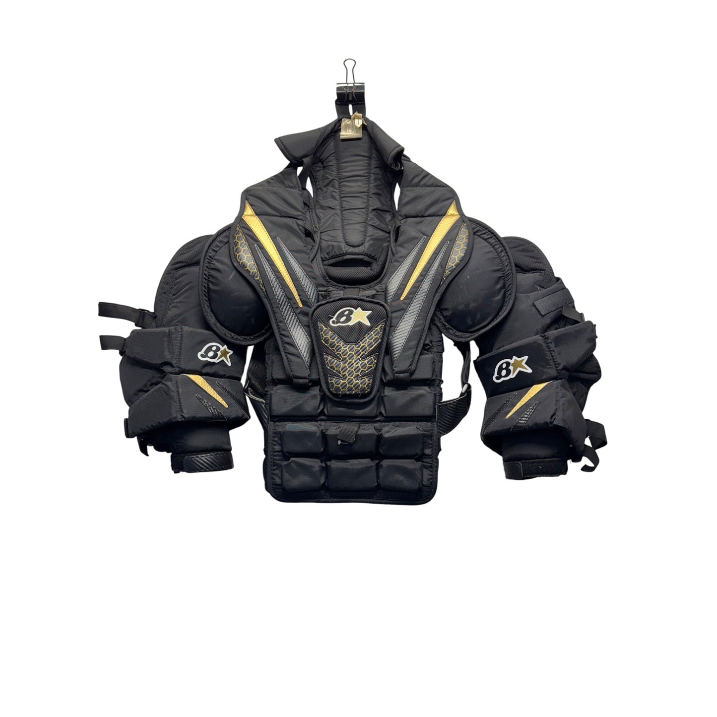 Hockey Chest Protector By 8X Strap System Black/Gold M Impact Foam Padding 110B