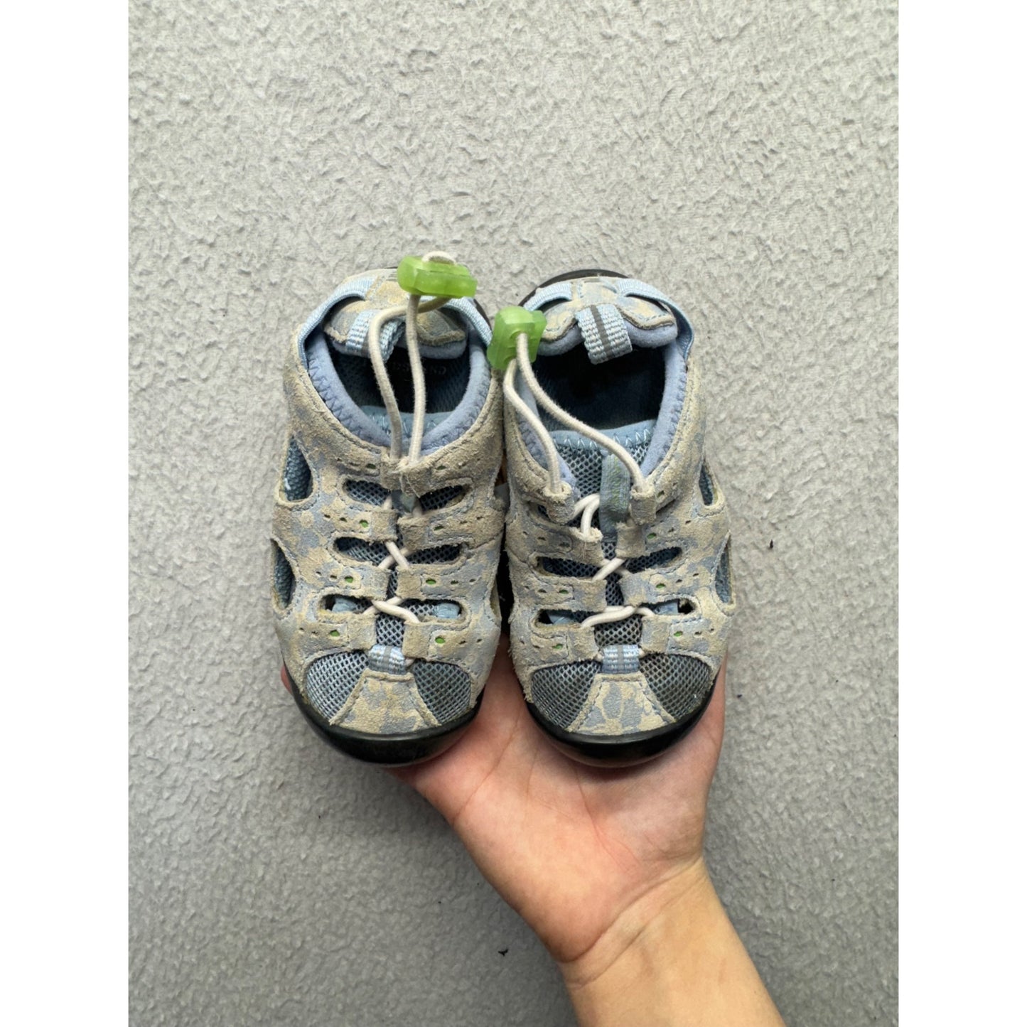 Lands End Blue Open-Toe Sandals With Mesh Panels & Rubber Soles Size 6 #9641