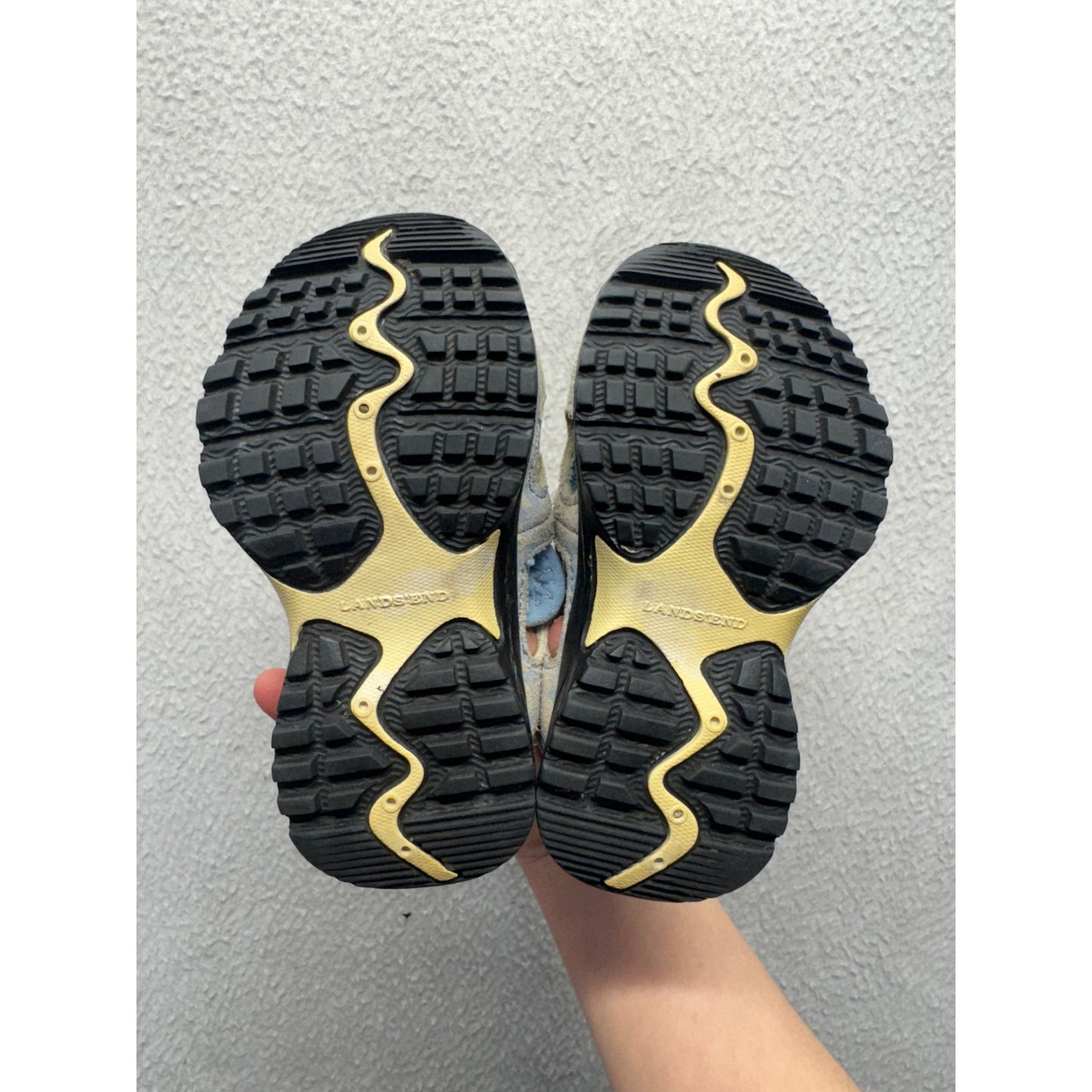 Lands End Blue Open-Toe Sandals With Mesh Panels & Rubber Soles Size 6 #9641