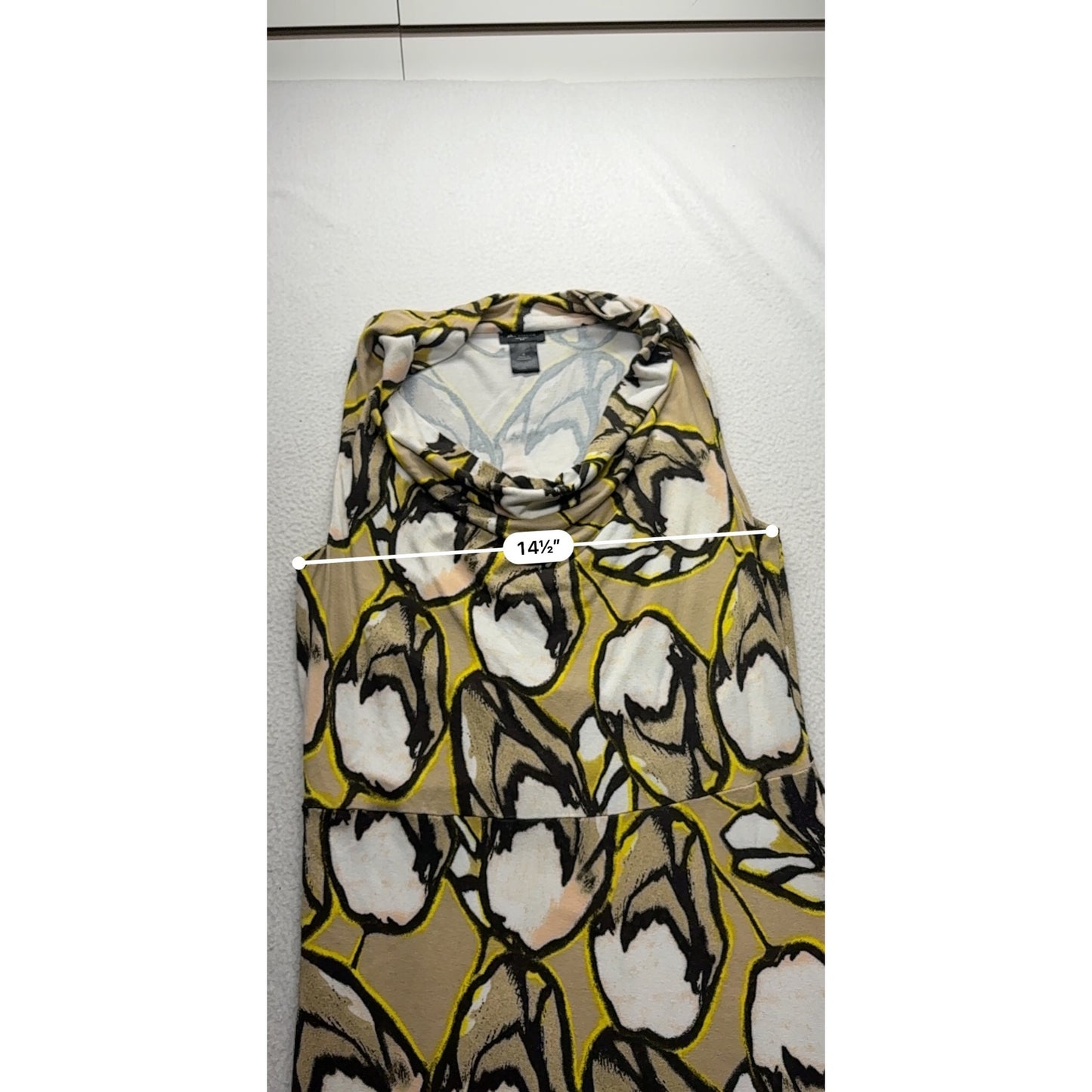 Ann Taylor Sleeveless Cowl Neck Floral Dress S #7704