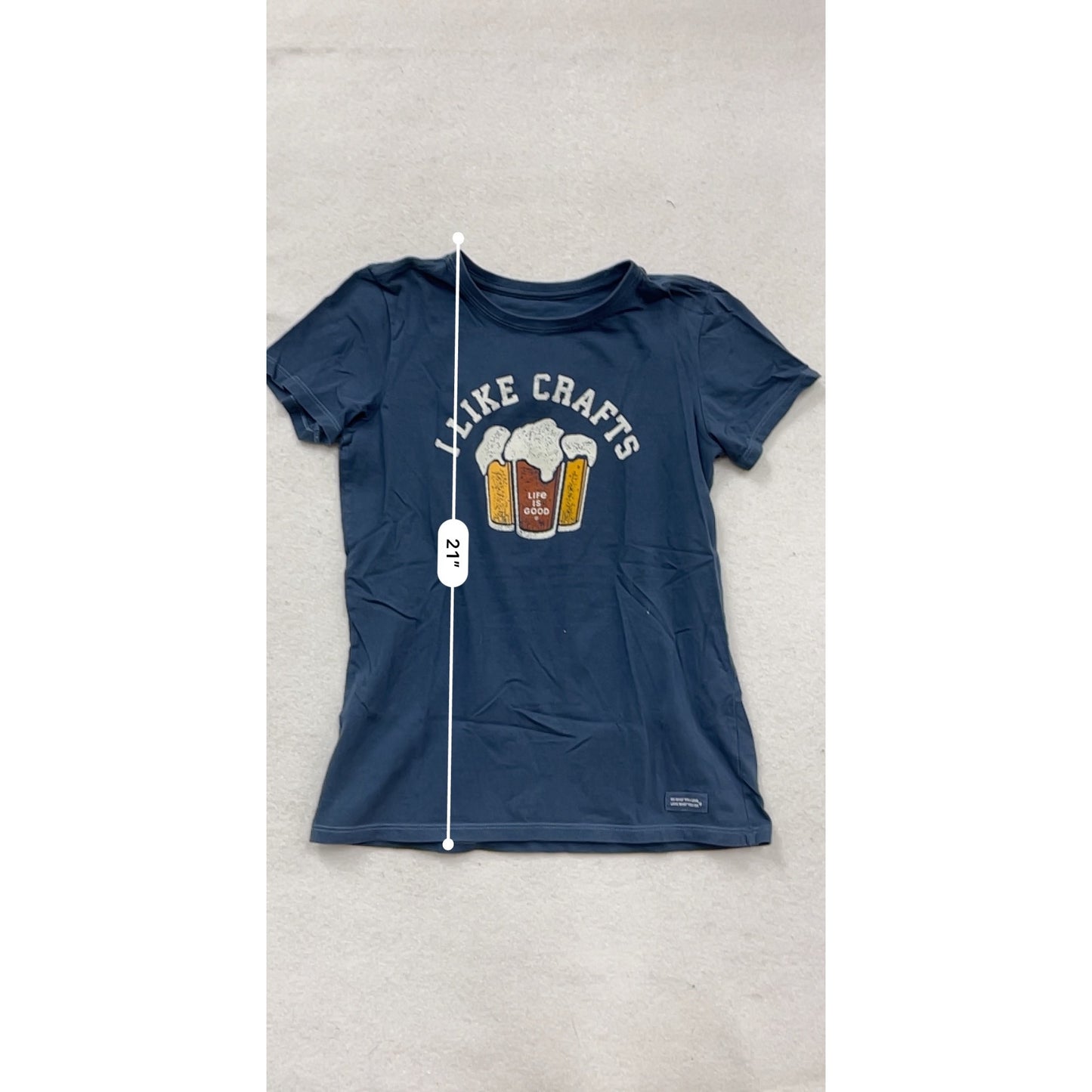 Life Is Good Crusher T-Shirt "I Like Crafts” Casual S #111A