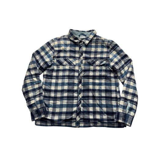 Mens Columbia Blue & White Plaid Long-Sleeve Flannel Shirt L #7805
