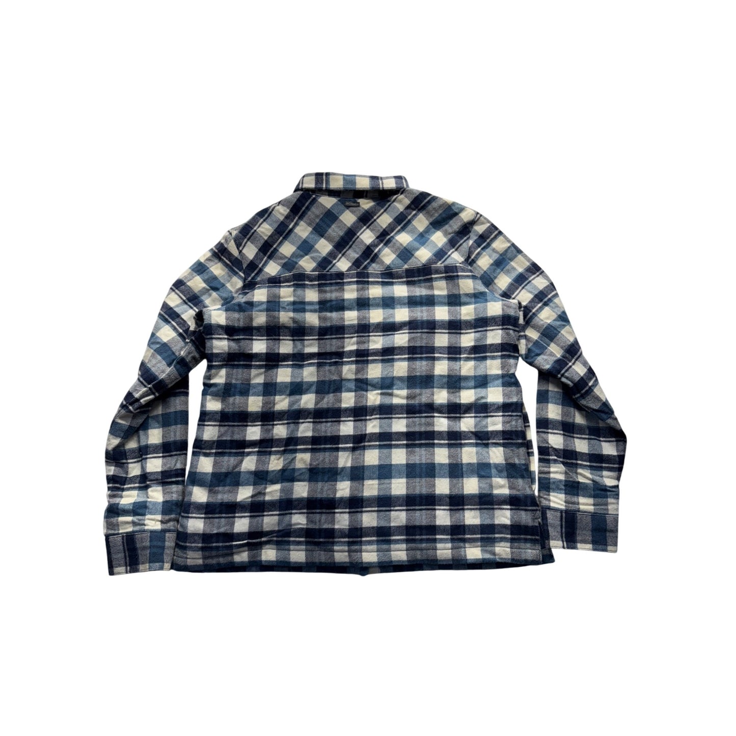 Mens Columbia Blue & White Plaid Long-Sleeve Flannel Shirt L #7805