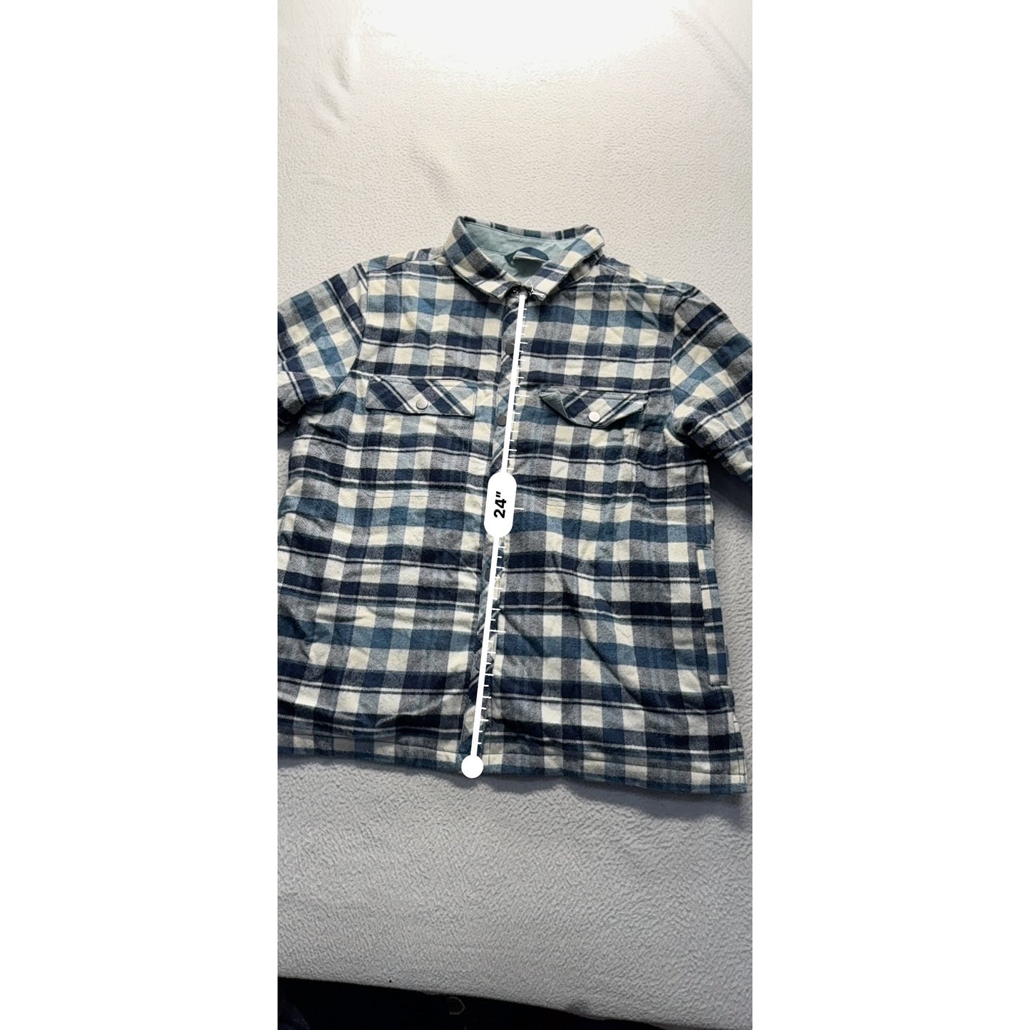 Mens Columbia Blue & White Plaid Long-Sleeve Flannel Shirt L #7805