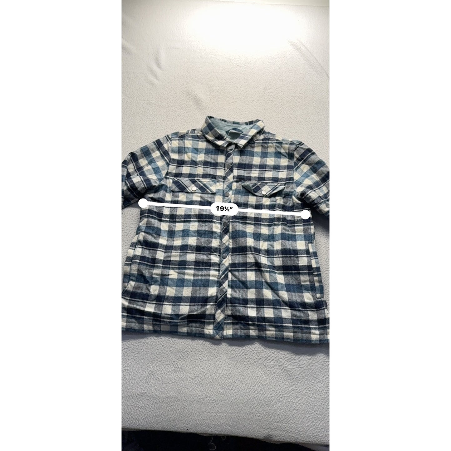 Mens Columbia Blue & White Plaid Long-Sleeve Flannel Shirt L #7805