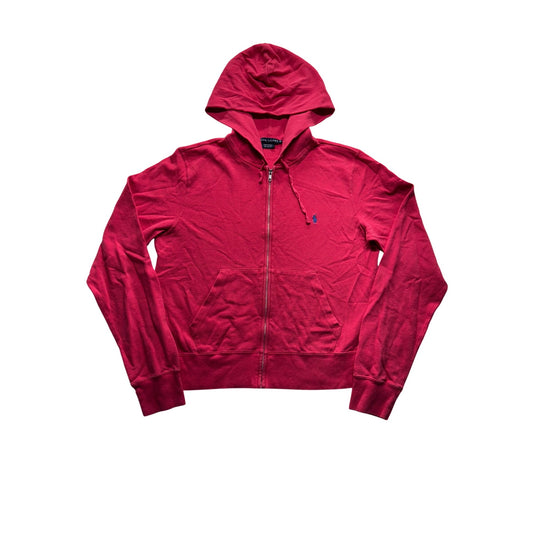 VTG Ralph Lauren Red Hoodie Jacket XL 100% Cotton #7968