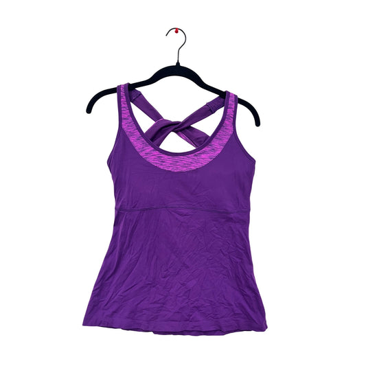 Lucy Twist Back Womens Athletic Purple Tank Top XS/S #6345