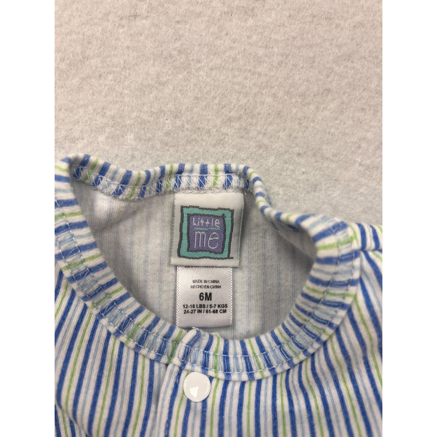 Little Me Baby Striped Footed Bodysuit 6M #6561