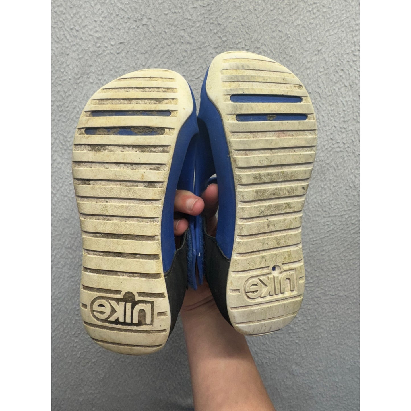 Nike Blue & Black Open-Toe Sandals With Cutout Design & Rubber Soles #9815