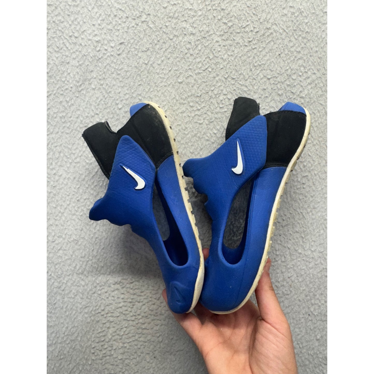 Nike Blue & Black Open-Toe Sandals With Cutout Design & Rubber Soles #9815