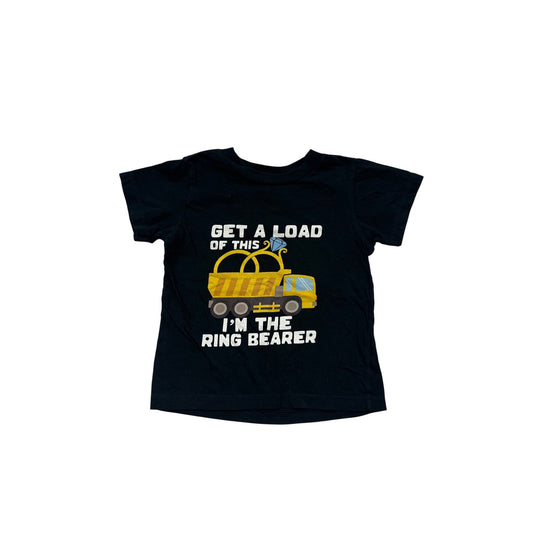 Toddler Black T-Shirt "Get A Load Of This Im The Ring Bearer" 3T #151C