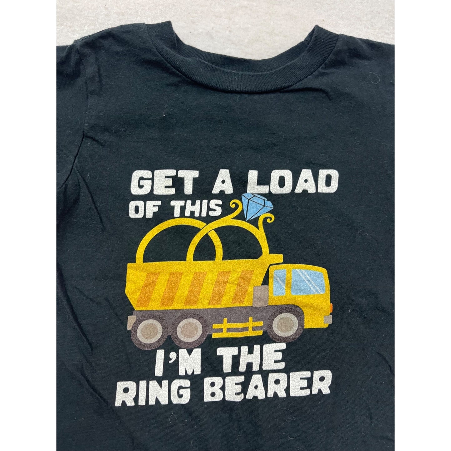 Toddler Black T-Shirt "Get A Load Of This Im The Ring Bearer" 3T #151C