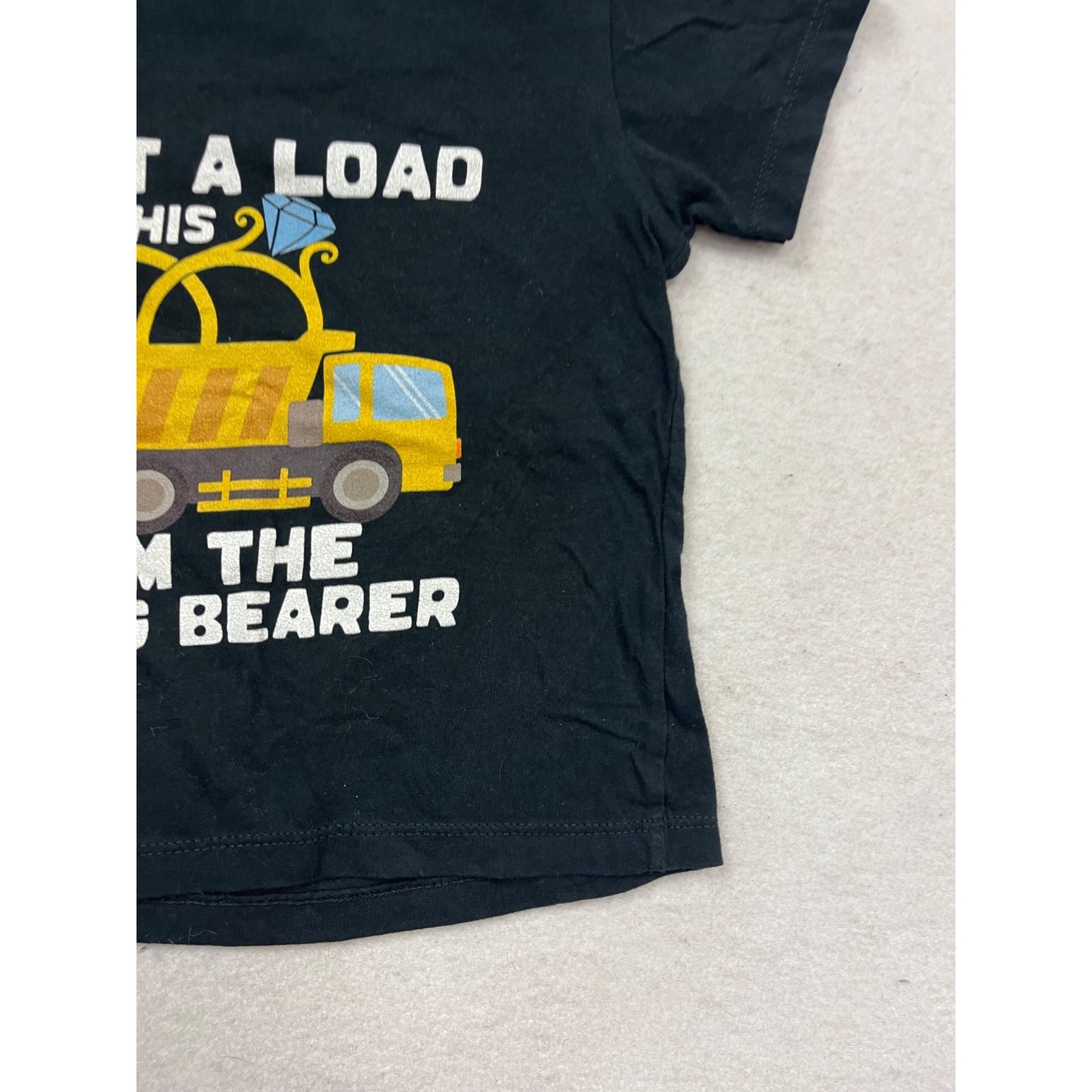 Toddler Black T-Shirt "Get A Load Of This Im The Ring Bearer" 3T #151C