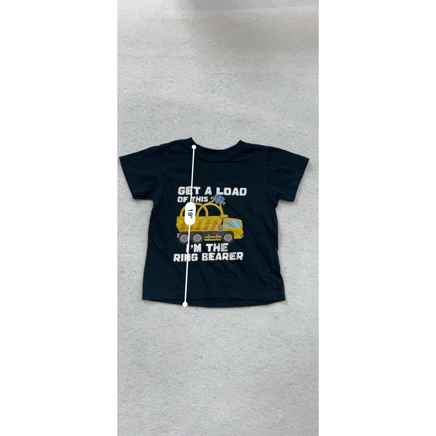 Toddler Black T-Shirt "Get A Load Of This Im The Ring Bearer" 3T #151C