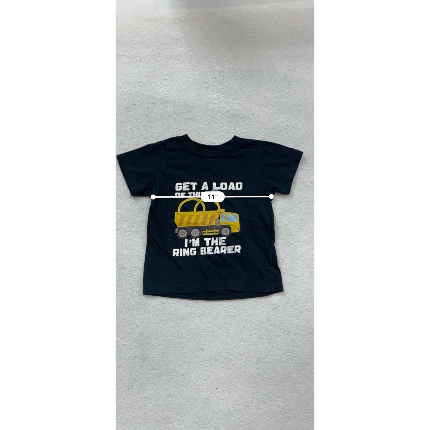 Toddler Black T-Shirt "Get A Load Of This Im The Ring Bearer" 3T #151C
