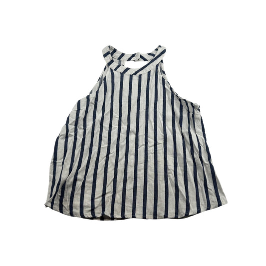 Harper Heritage Womens Striped Halter Tank Top Blue & White Sleeveless Cotton & Rayon Blend Size XL #6317