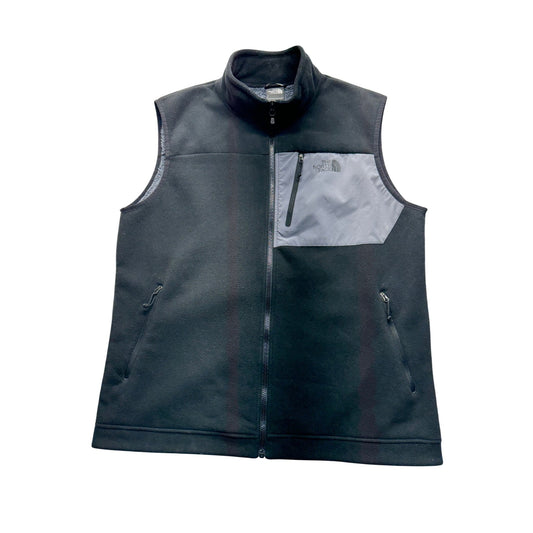 The North Face Mens Black & Gray Fleece Vest XL With Pockets #7782