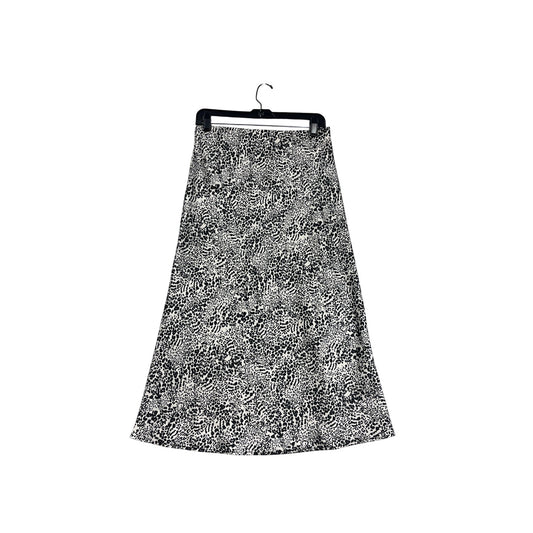 ReneeC A-Line Black & White Animal Print Skirt #8335