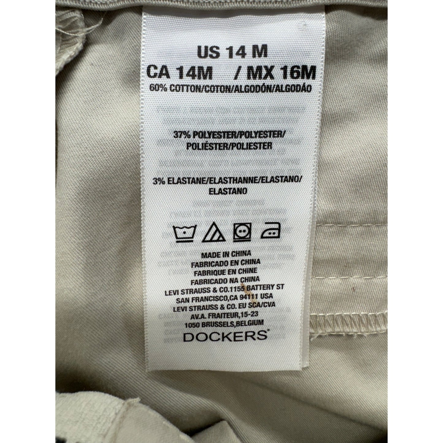 Dockers Beige Wide-Leg Cotton Blend Pants Size 14M #168B