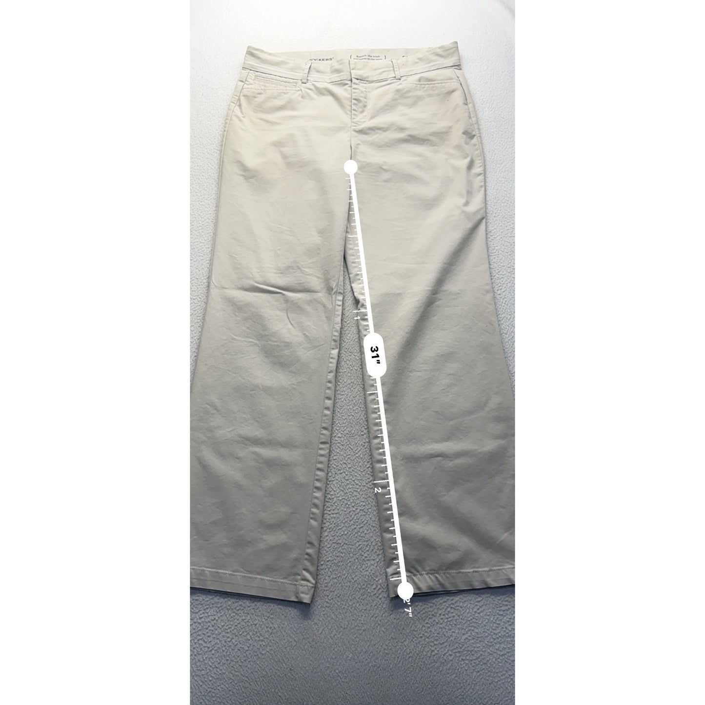 Dockers Beige Wide-Leg Cotton Blend Pants Size 14M #168B