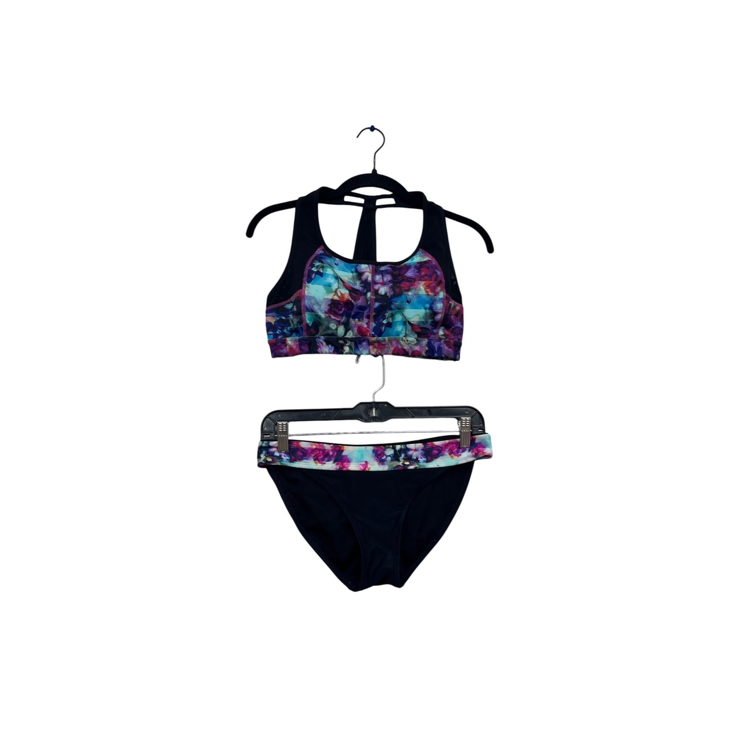 Athleta XS Bikini Set Floral Print Racerback Top & Bottom #465A