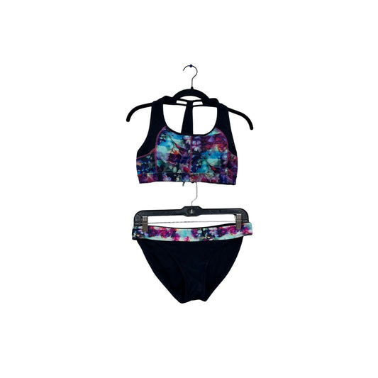 Athleta XS Bikini Set Floral Print Racerback Top & Bottom #465A