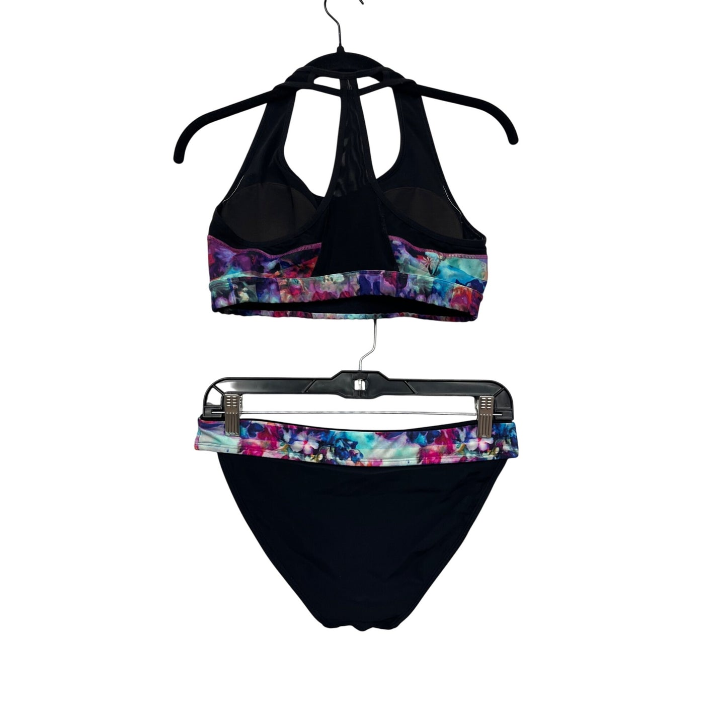 Athleta XS Bikini Set Floral Print Racerback Top & Bottom #465A