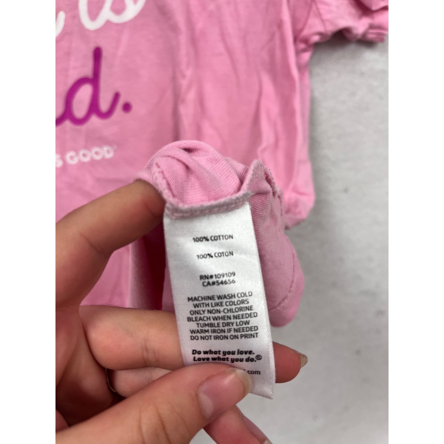 Life Is Good Pink Graphic T-Shirt “Believe There Is Good” Size L #645A