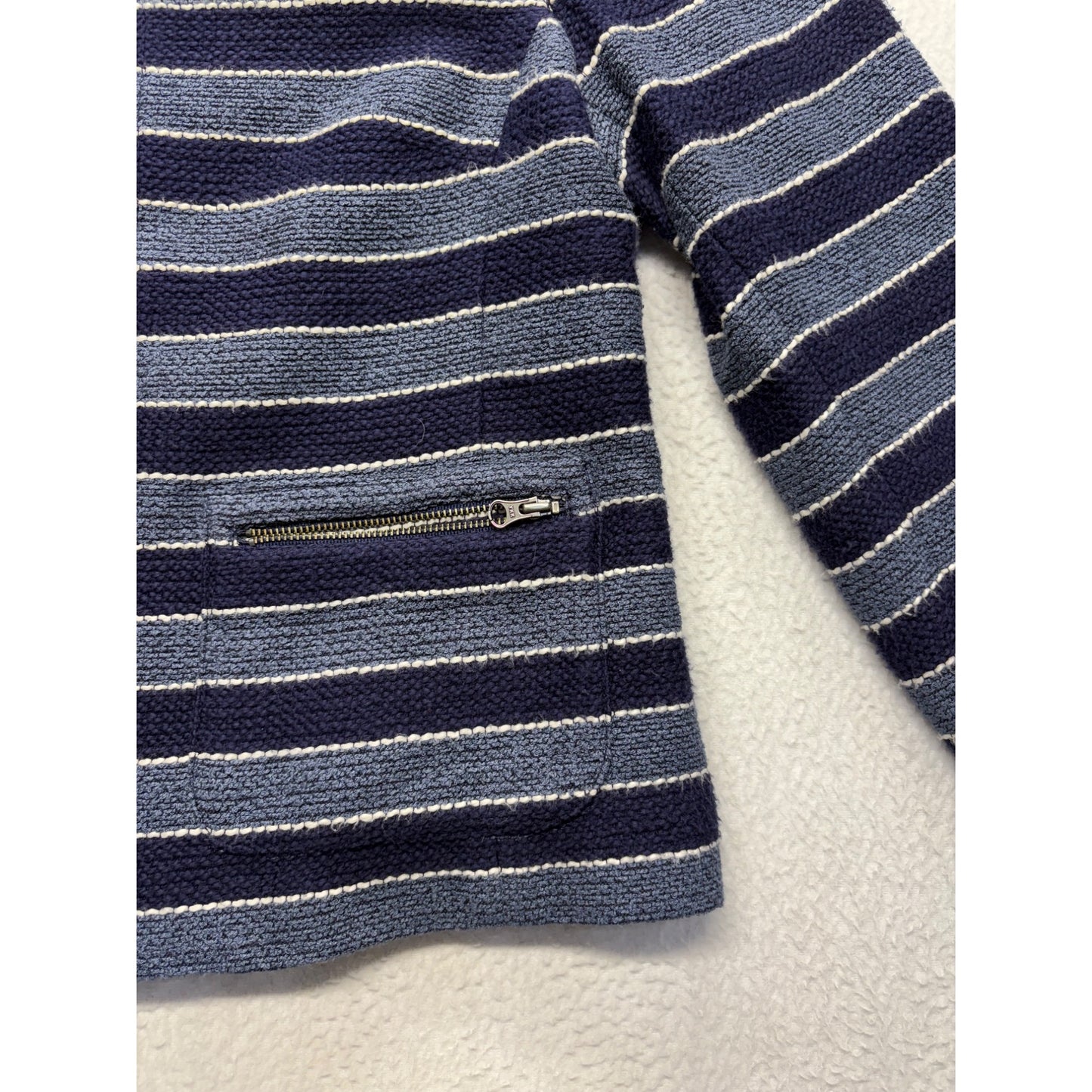 Ann Taylor Loft Womens Navy & Blue Striped Cotton Blend Blazer #7689