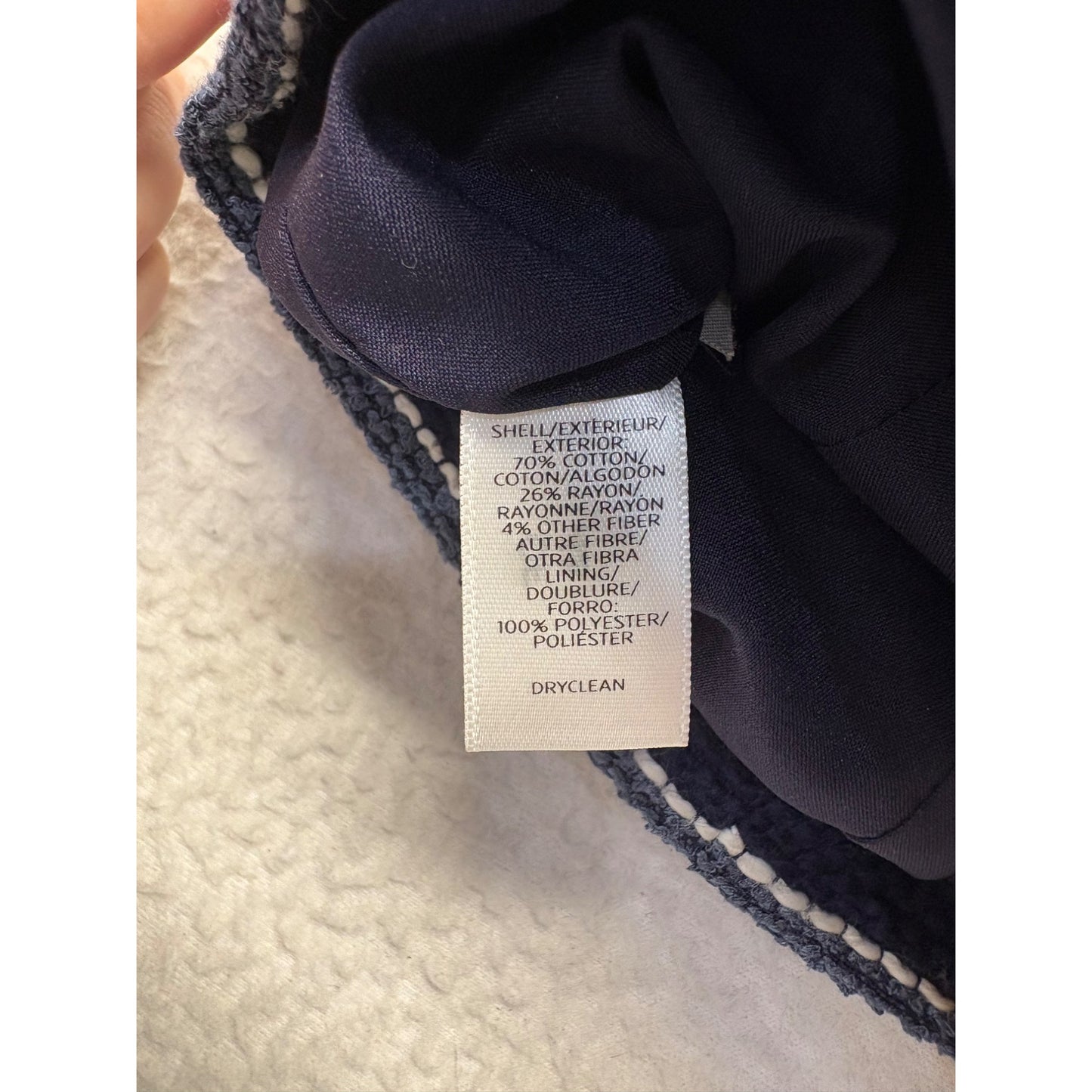 Ann Taylor Loft Womens Navy & Blue Striped Cotton Blend Blazer #7689