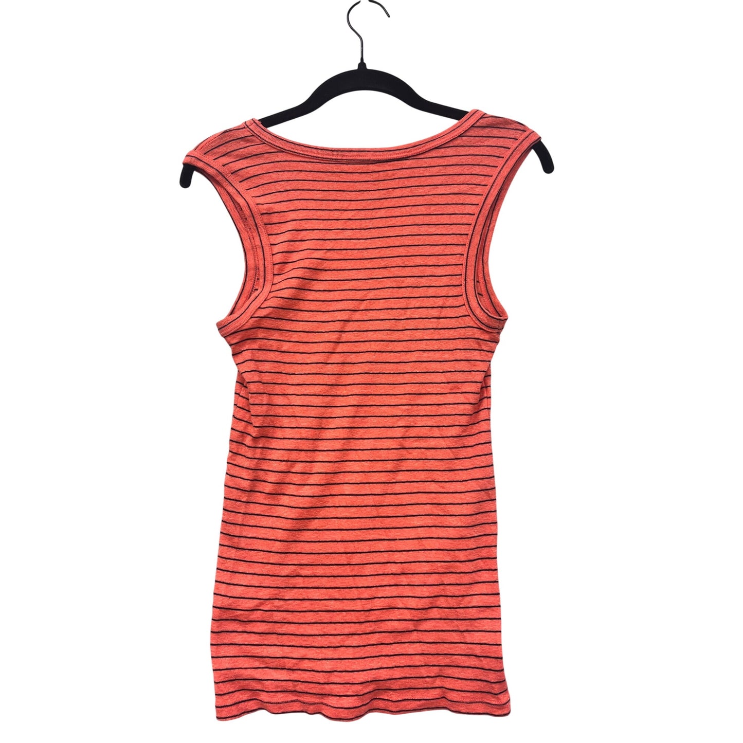 Michael Stars Womens Small Red & Black Striped Tank Top Cotton Blend Sleeveless USA Made #6764