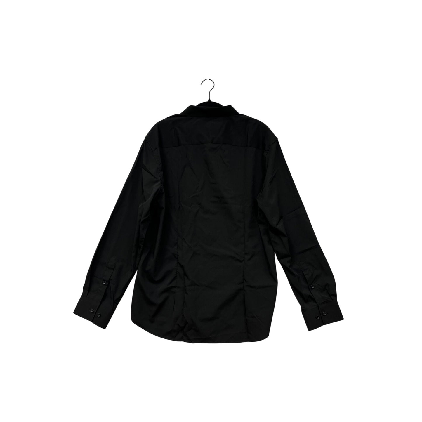Mens Black Flex Button-Up Long-Sleeve Dress Shirt Size L #8120