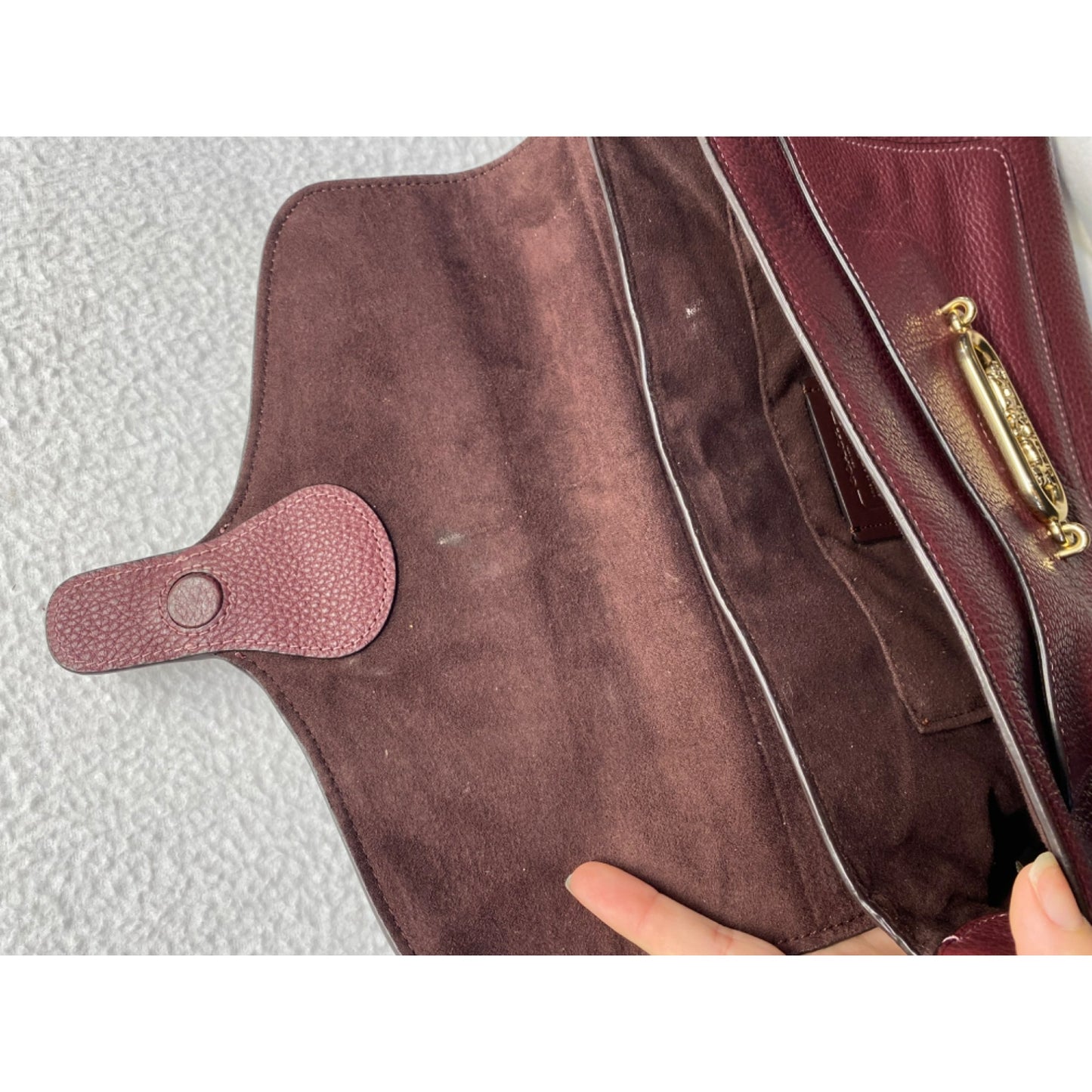 Authentic Maroon Coach Shoulder bag #5085