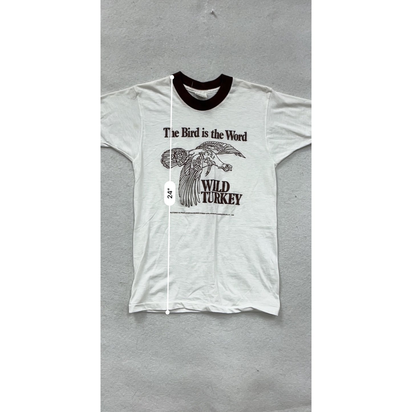 Vintage Elert Wild Turkey Ringer T-Shirt "The Bird Is The Word" #8356