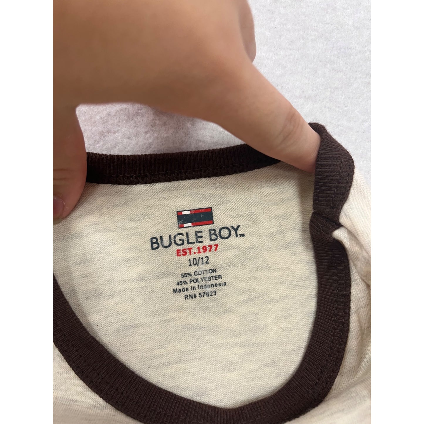 Bugle Boy Boys Ringer T-Shirt Size 10/12 #681A