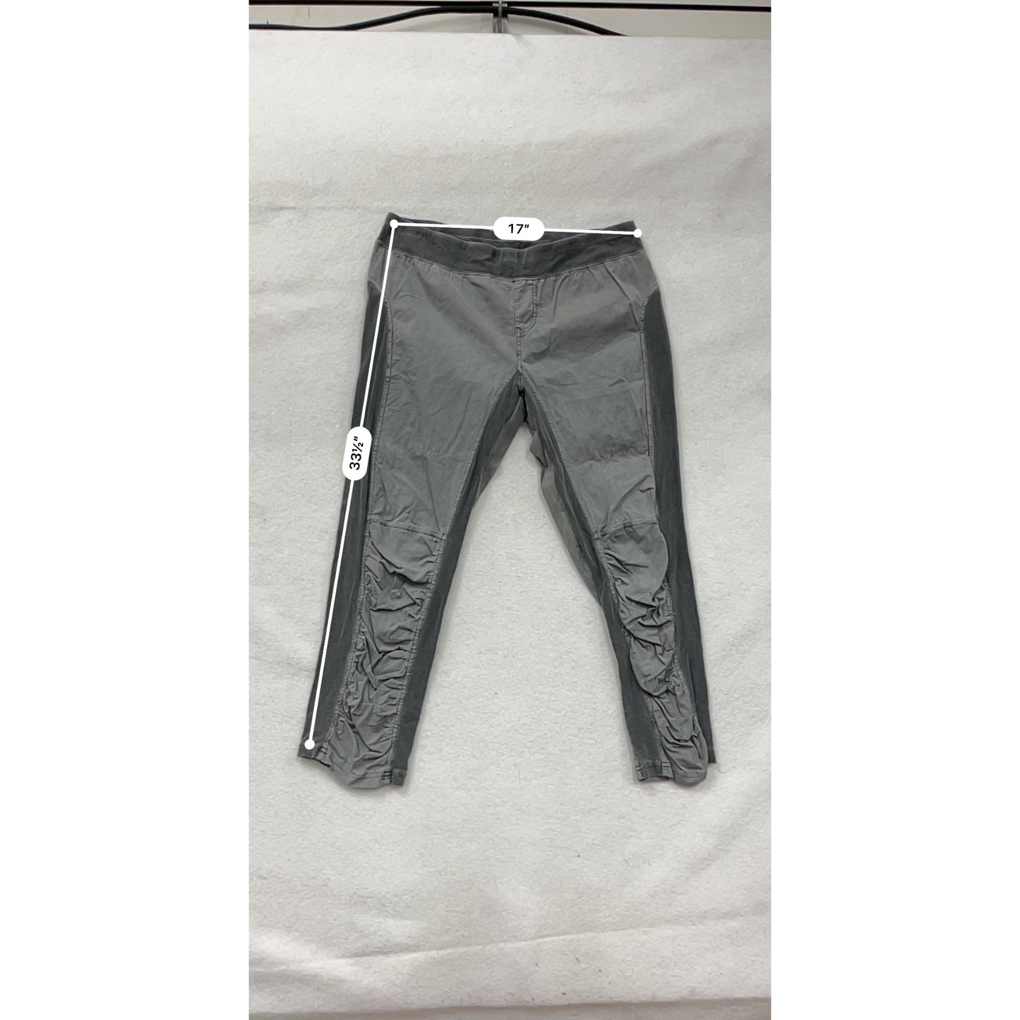 Wearables Mens Gray Cotton Spandex Ruched Panel Pants Size L #8795