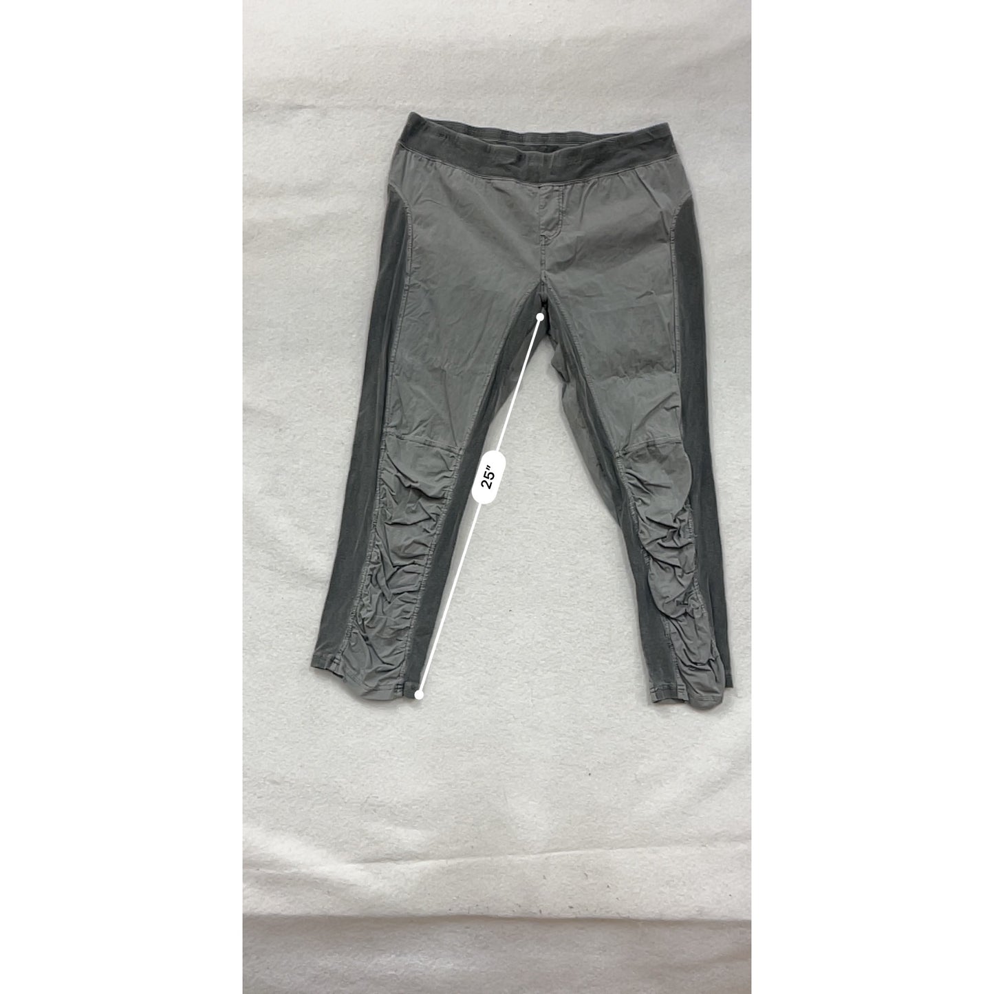 Wearables Mens Gray Cotton Spandex Ruched Panel Pants Size L #8795