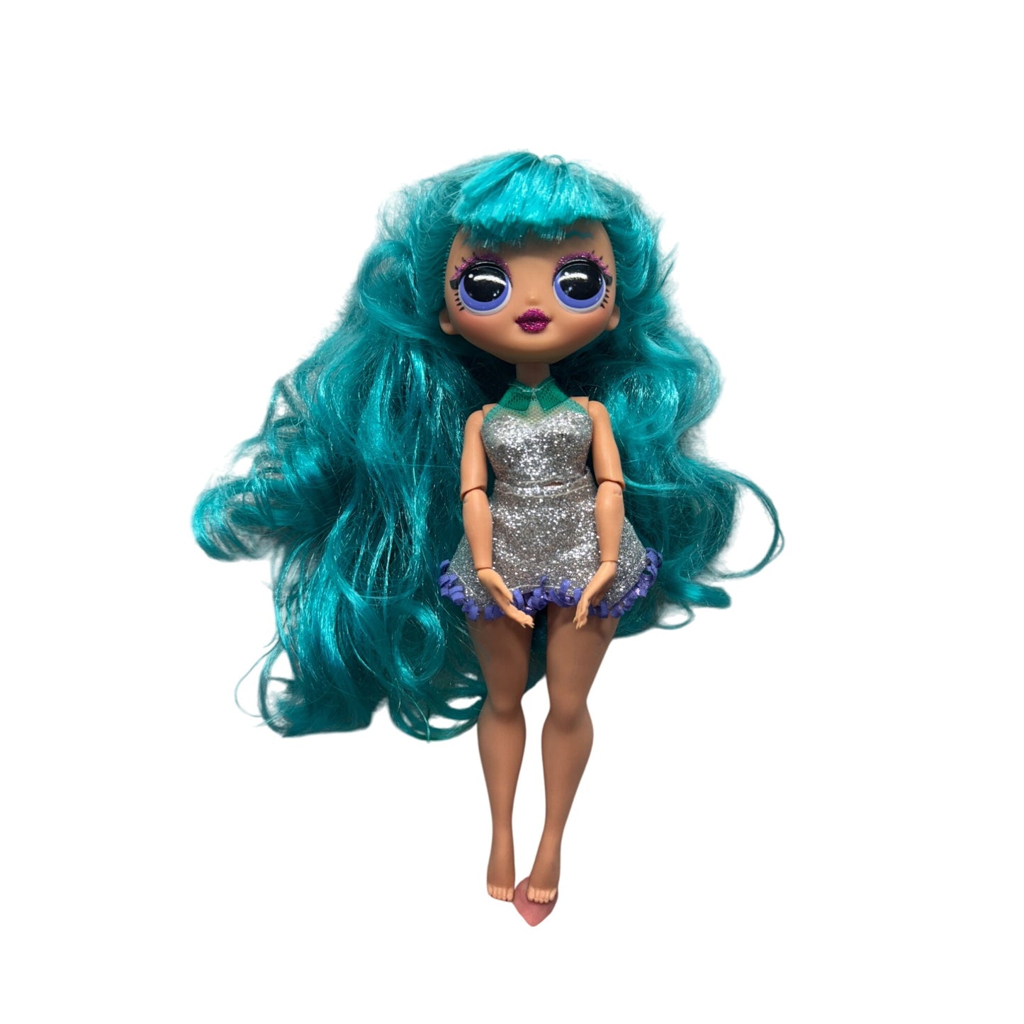 LOL Surprise Doll With Teal Hair & Glitter Silver Dress #9956