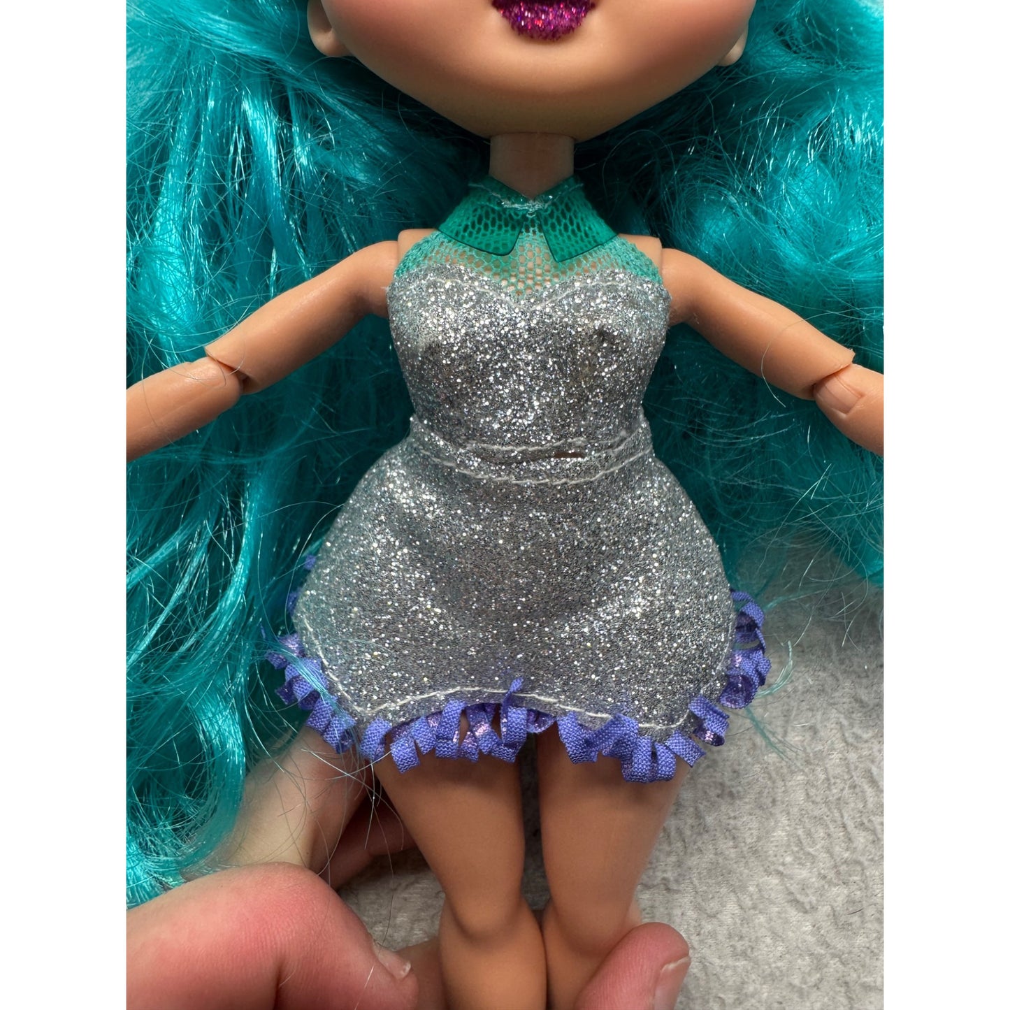 LOL Surprise Doll With Teal Hair & Glitter Silver Dress #9956