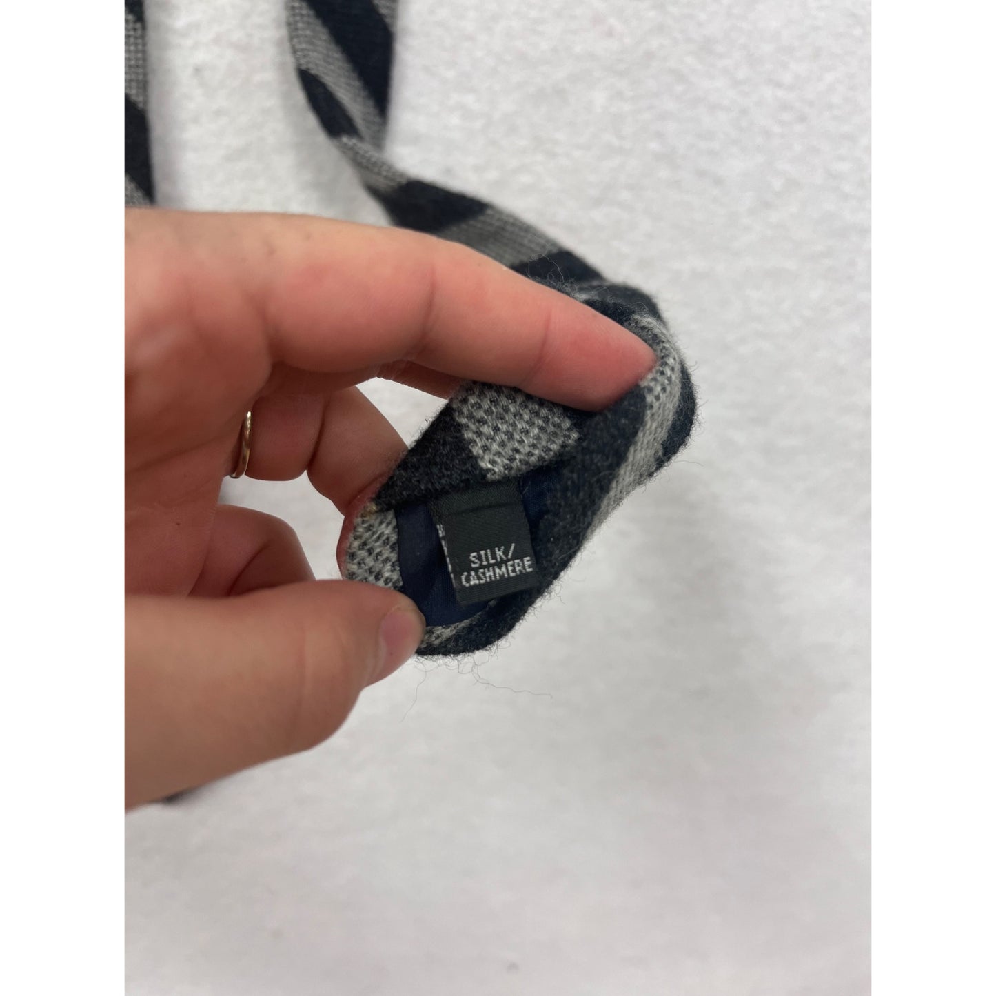 Gitman Bros Striped Silk & Cashmere Tie Black & Gray Made In USA #8632