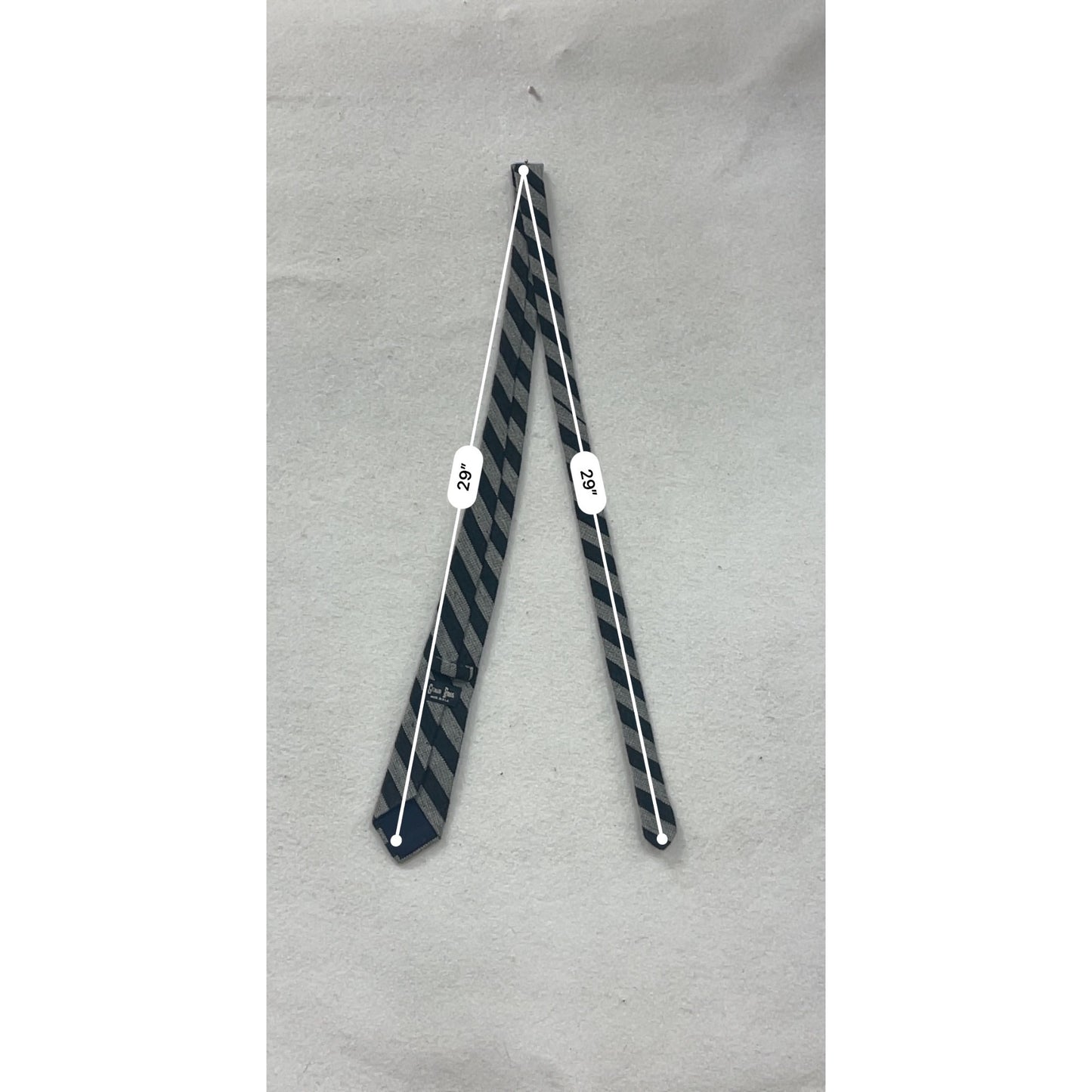 Gitman Bros Striped Silk & Cashmere Tie Black & Gray Made In USA #8632